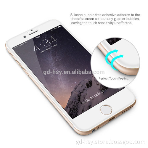 HUYSHE 2016 new arrivals for Apple iphone 6 3D full cover anti-shock tempered 9h glass screen protector for Apple iphone 6